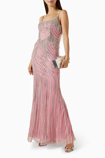 Bead-embellished Gown in Tulle