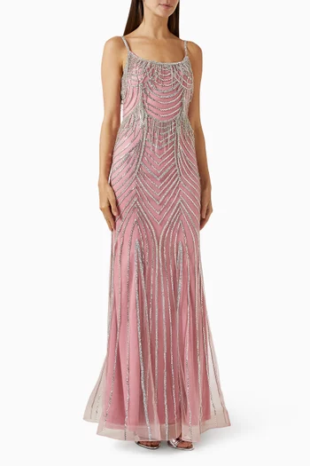 Bead-embellished Gown in Tulle