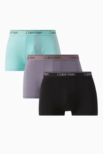Low-rise Trunks in Micro-stretch, Set of 3