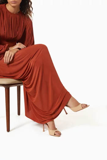 حذاء اليكسا مفتوح من الخلف بكعب 95 مم قماش شبكي