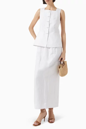 Bonnie Pencil Skirt in Linen