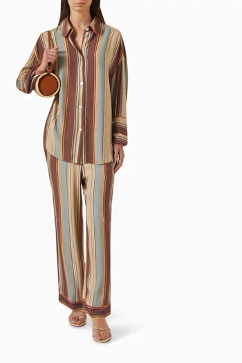 Pastelle Striped Oversized Shirt in Viscose