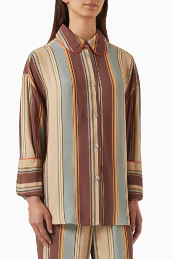 Pastelle Striped Oversized Shirt in Viscose