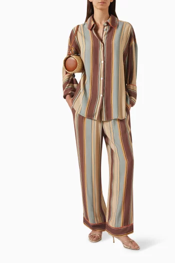 Pastelle Striped Oversized Pants in Viscose