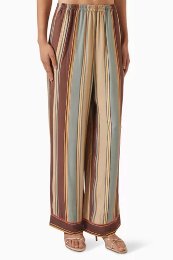 Pastelle Striped Oversized Pants in Viscose