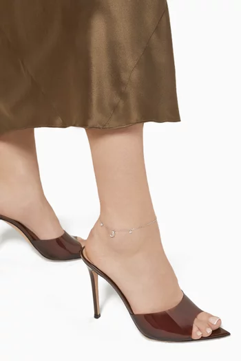 خلخال بدلاية حرف عربي ق مرصع بالماس ذهب أبيض عيار 18