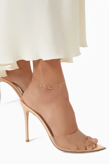 خلخال بحلية حرف عربي "ث" مرصع بالماس ذهب أصفر عيار 18