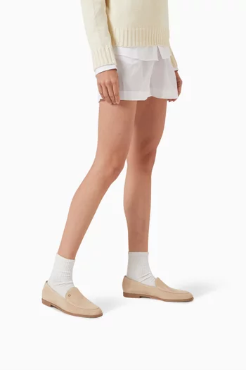 Ribbon Loafers in Suede