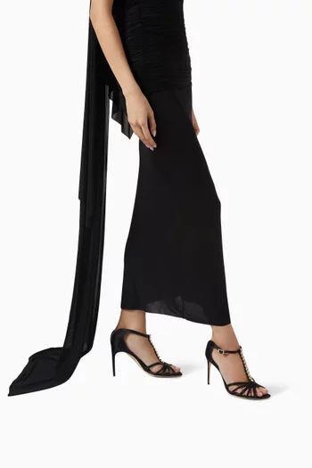 Erika 90 Strappy T-bar Sandals in Satin