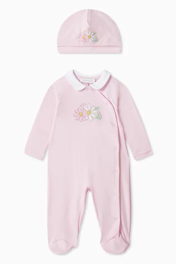 Floral-print Sleepsuit Set in Cotton