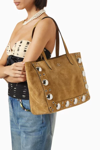 Medium Nellcôte Shopping Bag in Suede