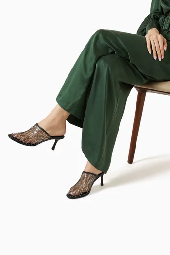 Pam 70 Crystal-embellished Mules in Mesh