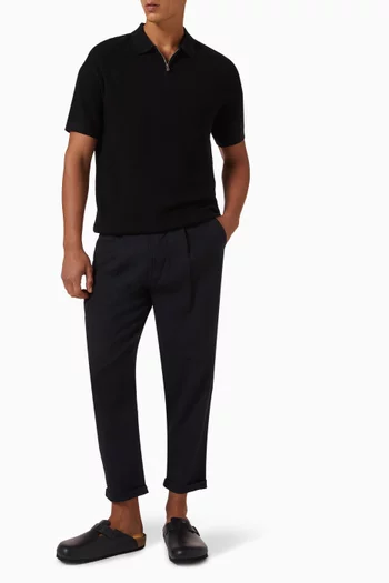 Cropped Relaxed Pants in Linen & Cotton