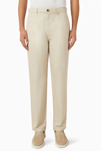 Straight-fit Pants in Linen-blend