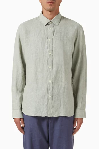 قميص بأكمام طويلة كتان