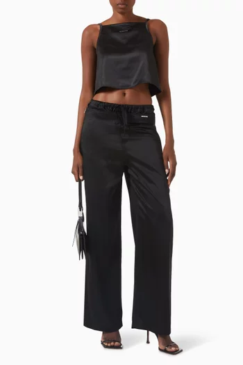 Layered Zipper-detail Pants