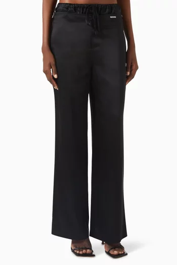 Layered Zipper-detail Pants