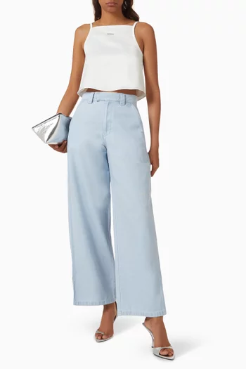 Wide-leg Work Pants in Cotton