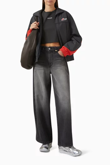 Logo Cropped Top in Cotton