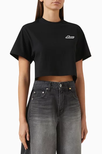 Logo Cropped T-shirt in Cotton