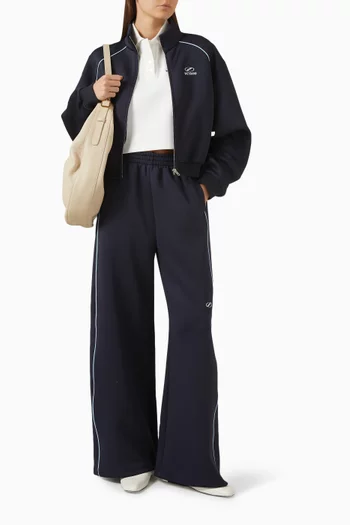 Cropped Polo Shirt in Cotton-blend