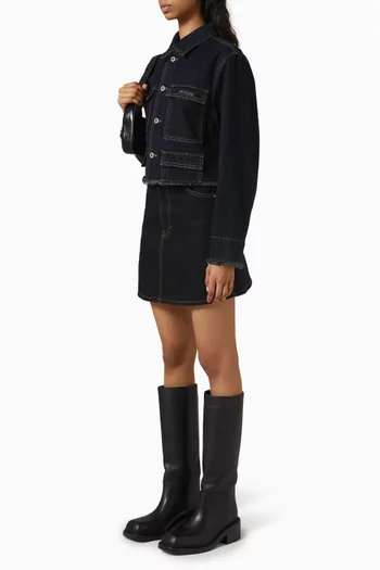 Heart High-waist Skirt in Denim