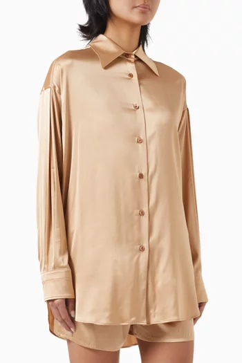 Button-up Shirt in Silk Satin