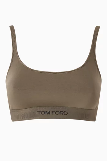 Signature Logo-tape Bra in Modal Blend