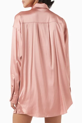 Button-up Shirt in Silk Satin