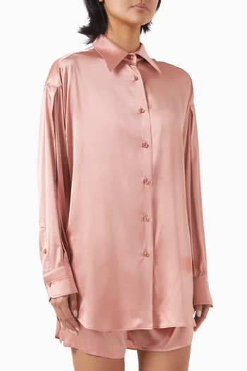 Button-up Shirt in Silk Satin