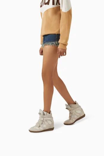Bekett Wedge Sneakers in Leather & Suede