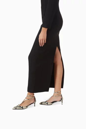Mia 45 Pumps in Python-embossed Leather