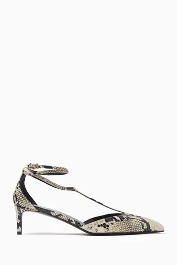 Mia 45 Pumps in Python-embossed Leather