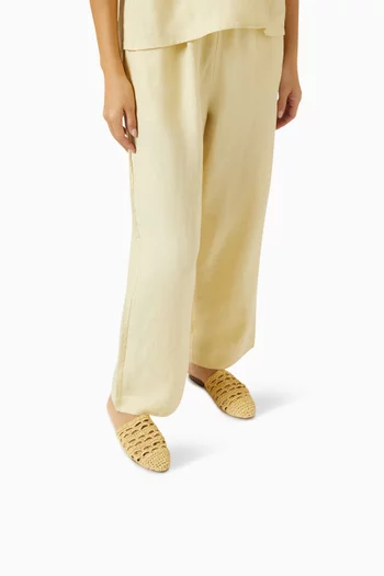 Ghada Flat Mules in Raffia