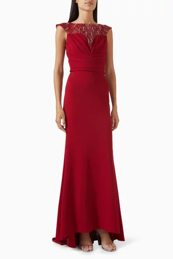 Bead-embellished Dress in Chiffon
