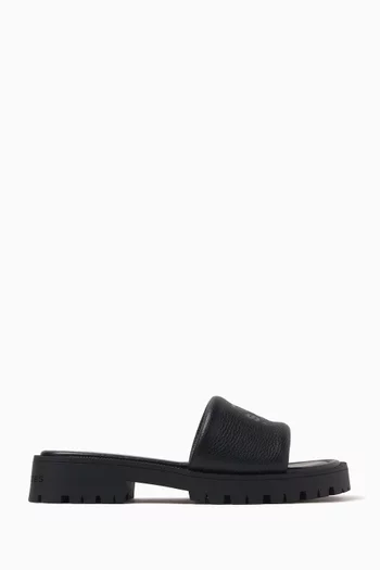 The Lug Sole Slides in Leather