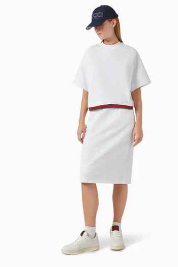 Web Midi Skirt in Cotton-jersey