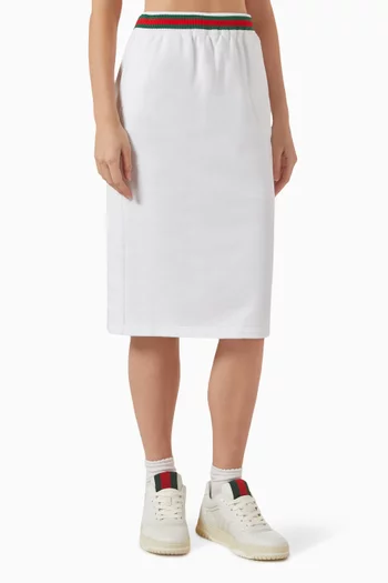 Web Midi Skirt in Cotton-jersey