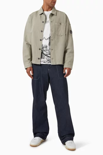Full-zip Overshirt in Cotton & Linen