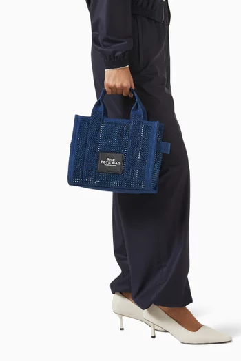 The Small Crystal Tote Bag in Denim