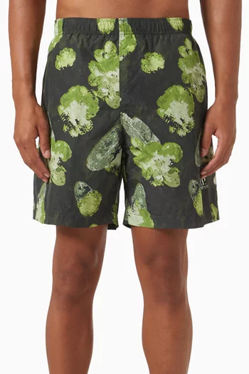 Flower Swim Shorts in Flatt Nylon