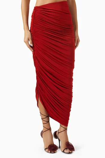 Draped Midi Skirt in Jersey