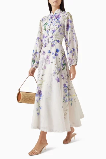 Floral-print Belted Dress