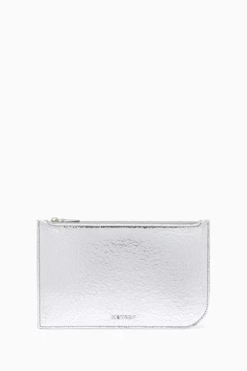 Sling Pouch in Crackled Metallic Suede