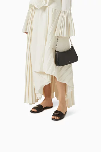 T-Bar Flat Sandals in Leather