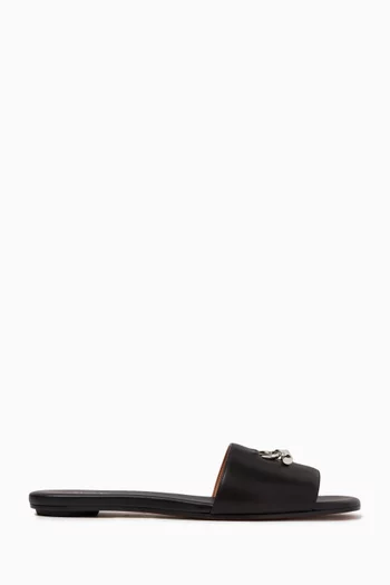 T-Bar Flat Sandals in Leather