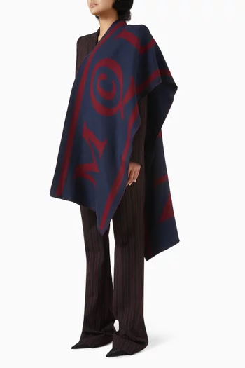 Logo Jacquard Scarf in Wool