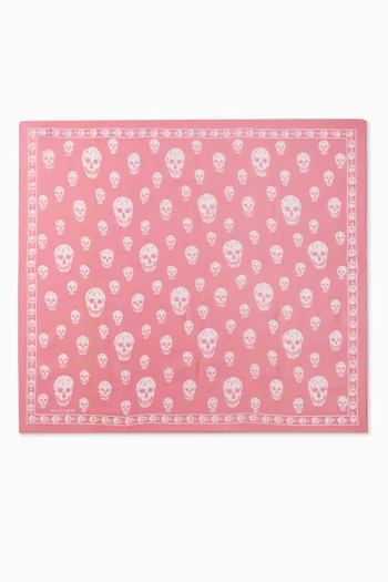 Skull-print Foulard in Silk-chiffon