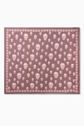 Skull-print Foulard in Silk-chiffon