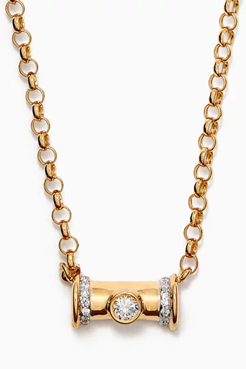 Mini Warrior Diamond Necklace in 18kt Yellow Gold